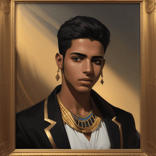 AI generated: new art : A young man from egypt. satara by johnny taylor, in the style of brushstroke-intensive por...