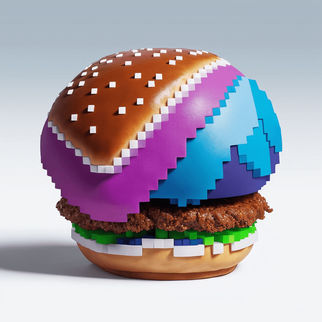 AI generated: by_Paul_Robertson,[photo by Zemer Peled of] (hamburger) [made by Zemer Peled] [in style of Zemer Pel...