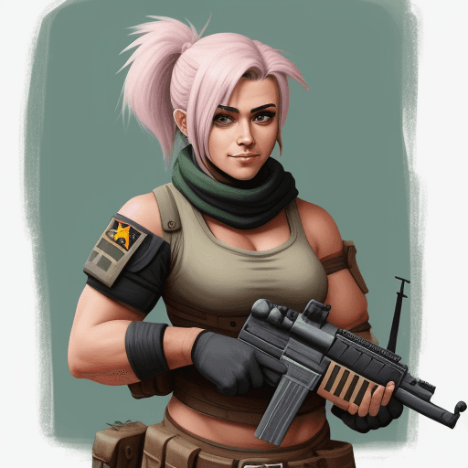 AI generated: painted cute mercenary