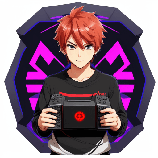 AI generated: Boy gamer anime logo background png

