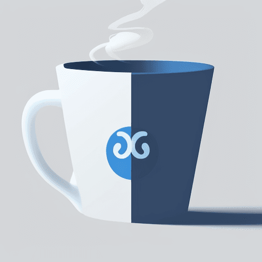 AI generated: Flat blue monochromatic monotonal logo symbol cup shape with smoke, flat minimalist icon, web icon s...