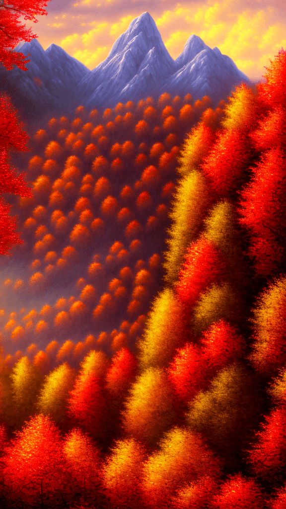 AI generated: Autumn landscape nearby a mountain full of trees and very beautiful,Red color
Bokeh,insanely detaile...