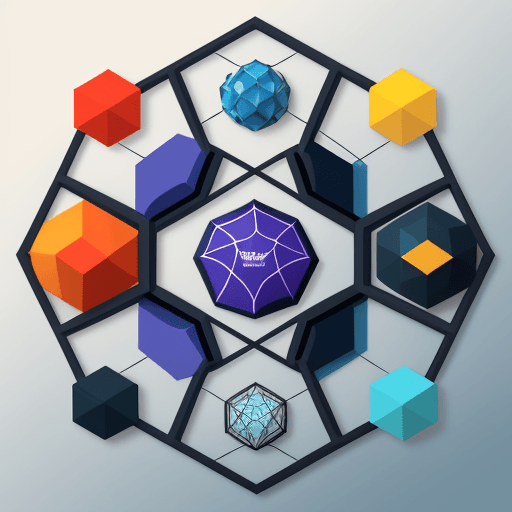 AI generated: web, voronoi, hexagon, P,,logo
