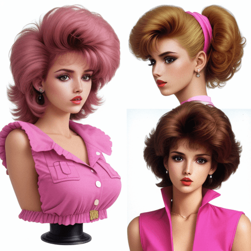AI generated: high resolution woman bust with the 80s fashion clothes and hairstyles
