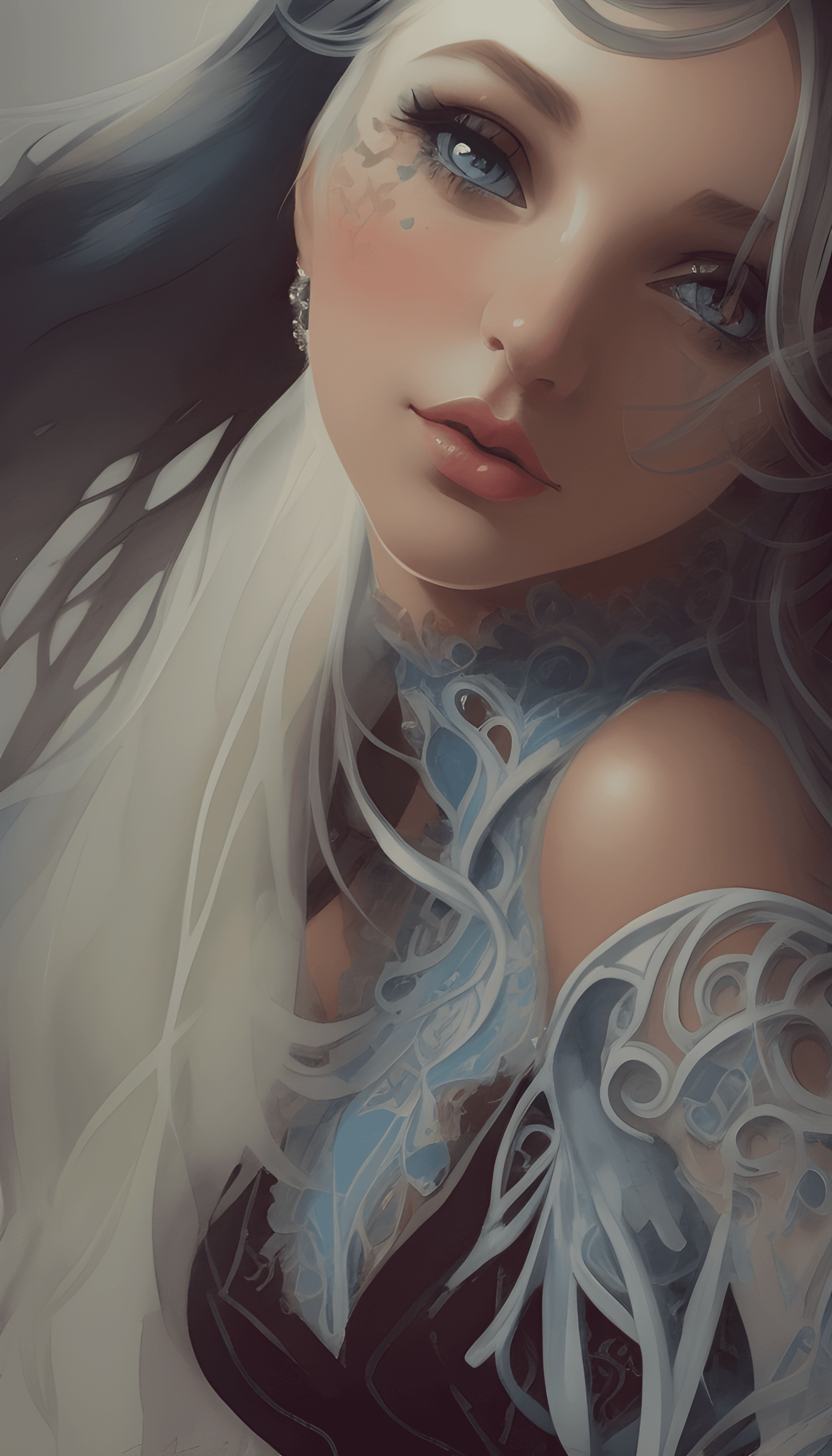 AI generated: Girl portrait, art by Albert Eckhout a charming Italianenchanting, sticker of a full body picture of...