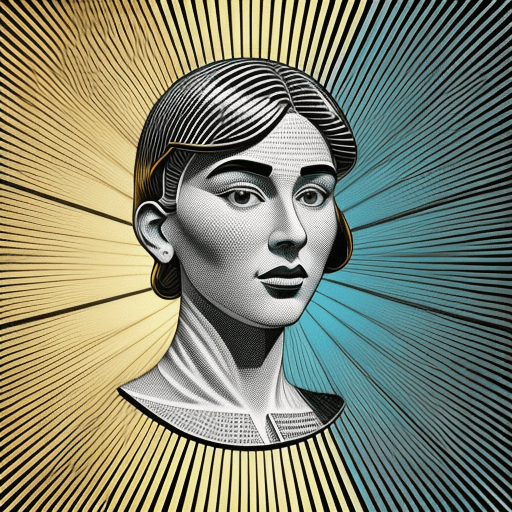 AI generated: doodle art 3D, in the style of pop art-inspired portraits, interference patterns, light sky-blue and...