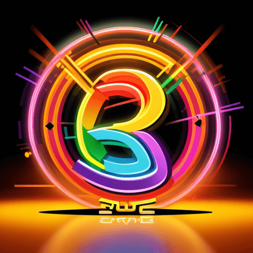 AI generated: Playful, vibrant, and energetic entertainment logo design with colorful rainbow letters and dynamic ...