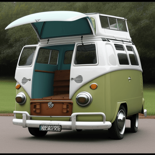 AI generated: old volkswagen bulli painted like the 1960's