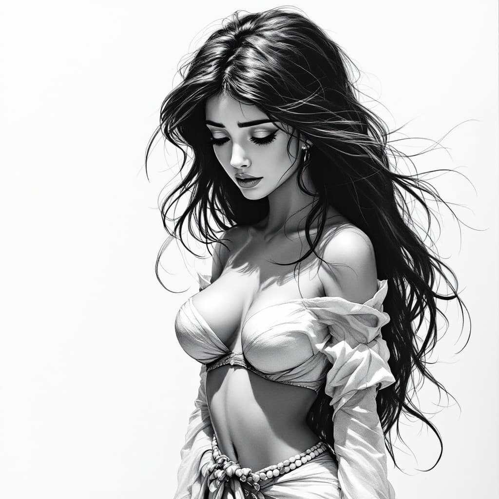 AI generated: Pencil Tip:
This black and white drawing is a surprisingly realistic pencil illustration. It depicts...