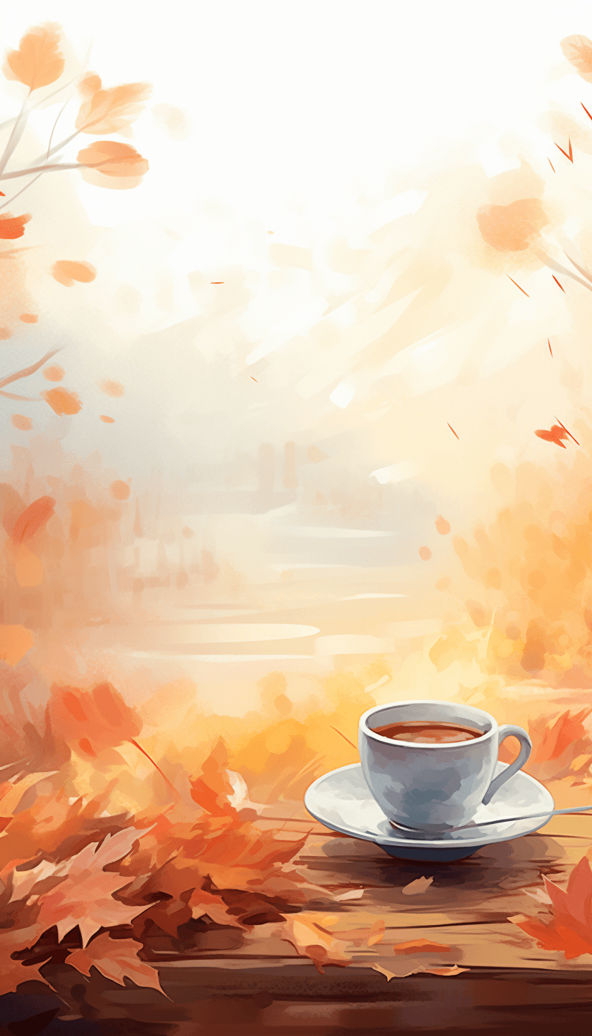 AI generated: Illustration of autumn, Leading lines, Watercolor background, Young & Playful theme, Latte art, Mute...