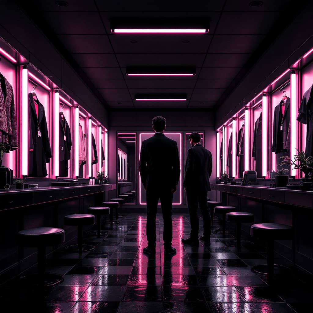 AI generated: no people empty dressing room(male)