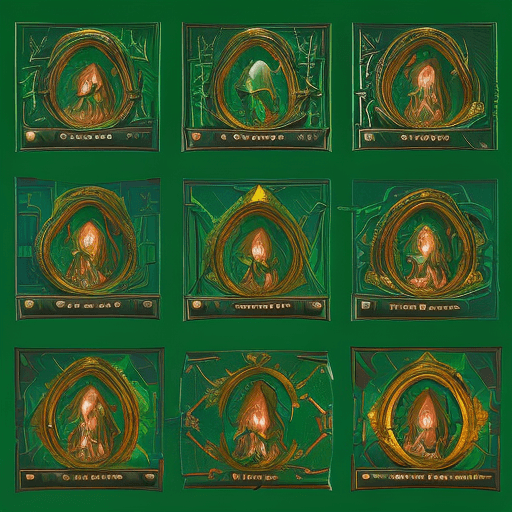 AI generated: cascading concept art, in the style of medieval fantasy astrology, golden trims, elliptical, archety...