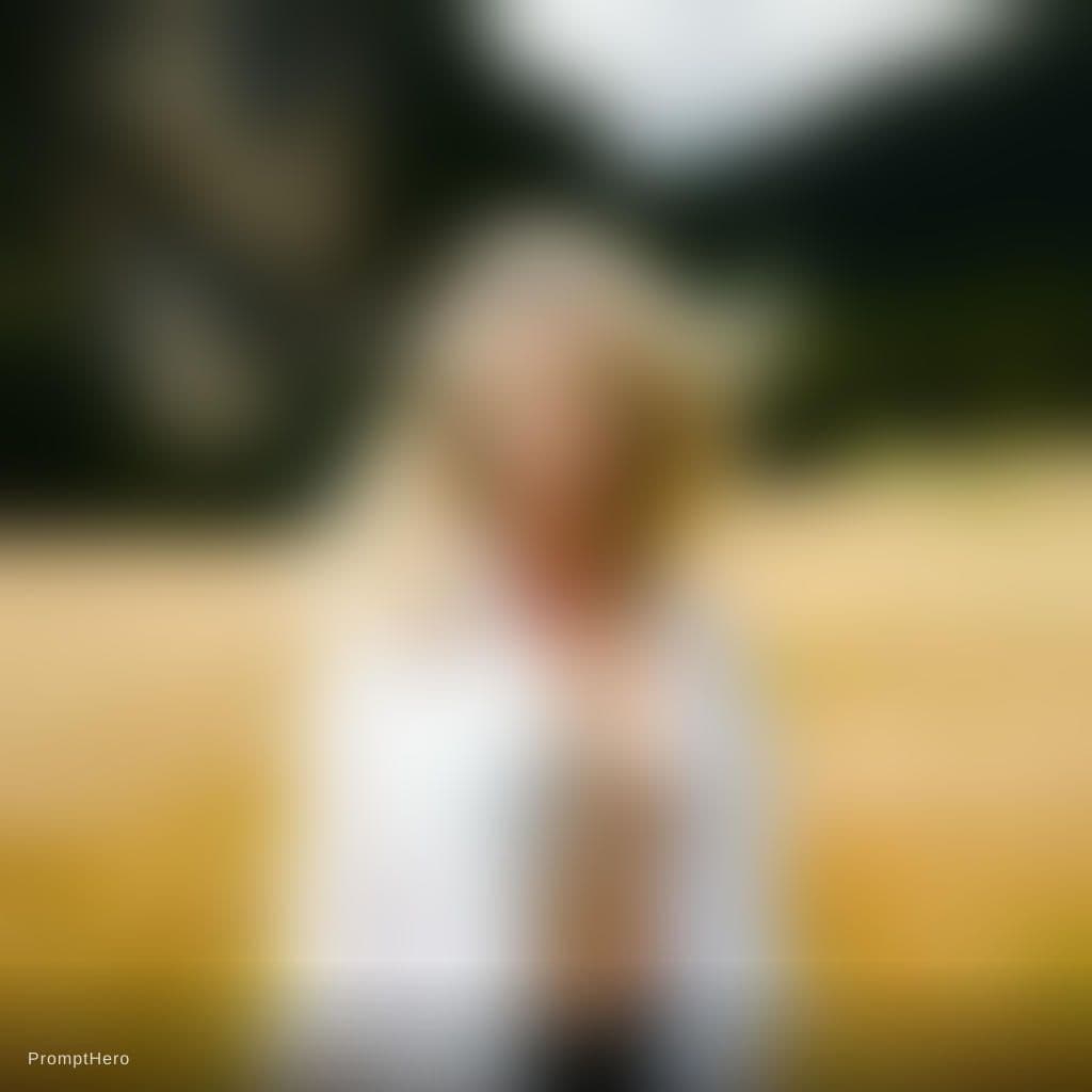 AI generated: A photorealistic portrait of an adult woman with voluminous,windswept blonde hair,captured in a natu...