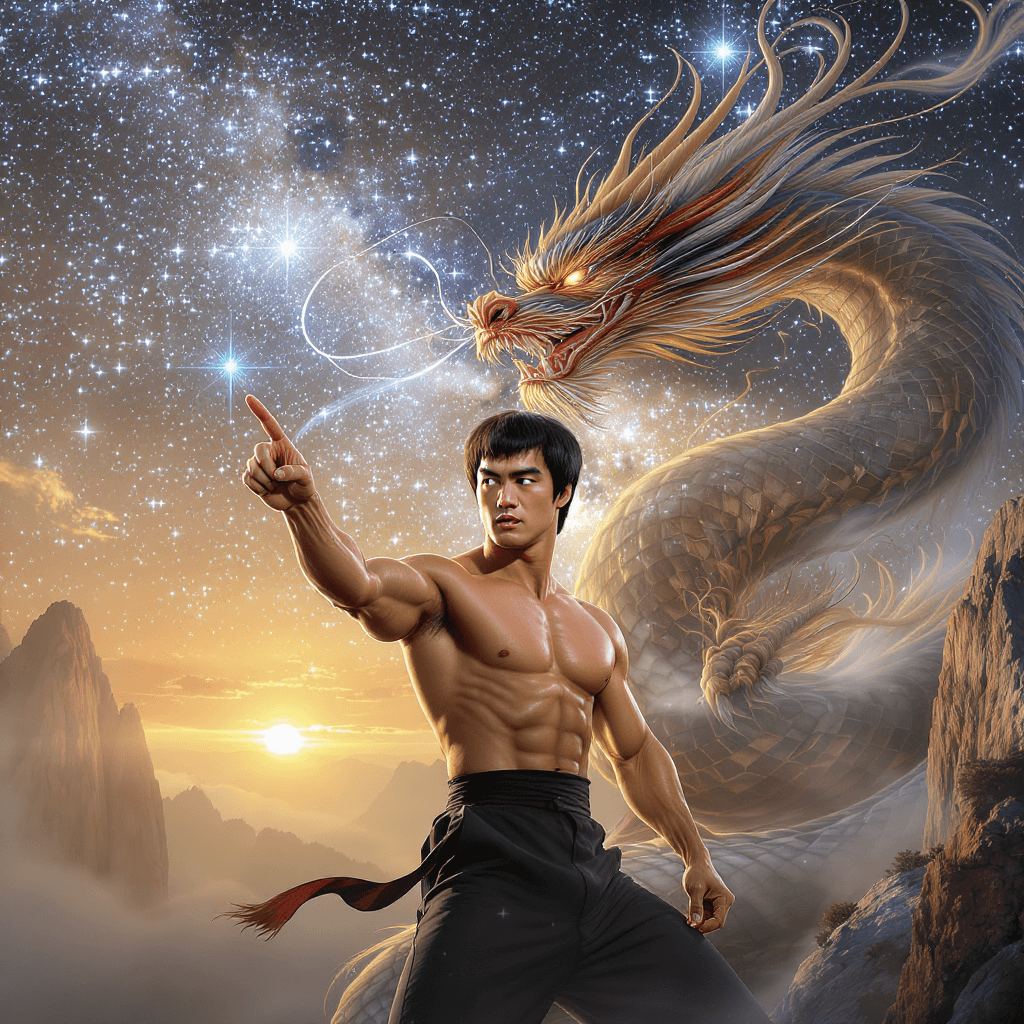 AI generated: Bruce Lee at his physical peak, full knowledge of martial arts, science, physical and spiritual leve...