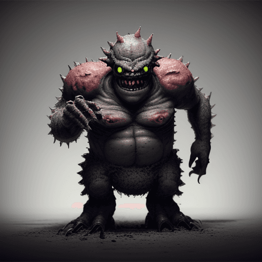 AI generated: A monster but it is small