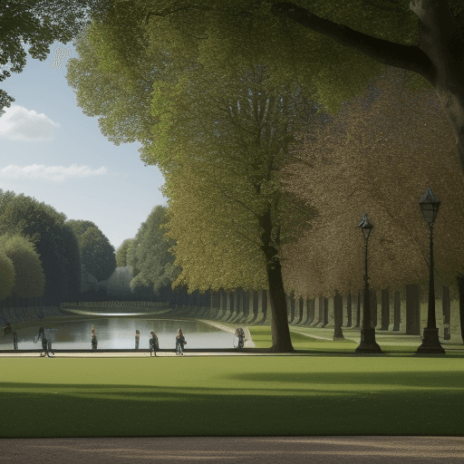 AI generated: High resolution photography. presentation du domaine de saint cloud. esplanade de la contre allée en...