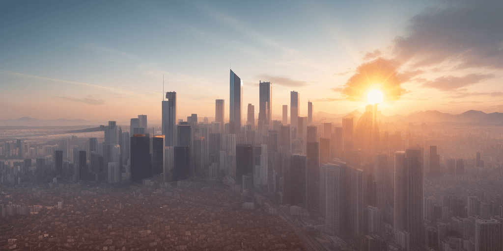 AI generated: Create a high-quality, professional graphic with a a large, active audience of citizens with the sun...