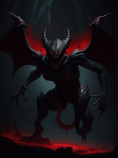 AI generated: Full body photo of a scary alien creature that looks like a humanoid dragon with venom coming out fr...