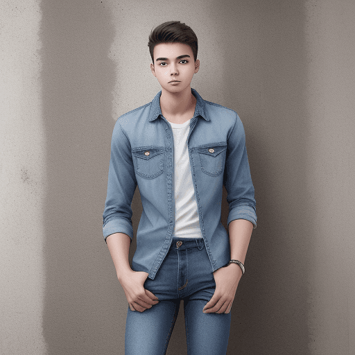 AI generated: Young Man in jeans photographic style