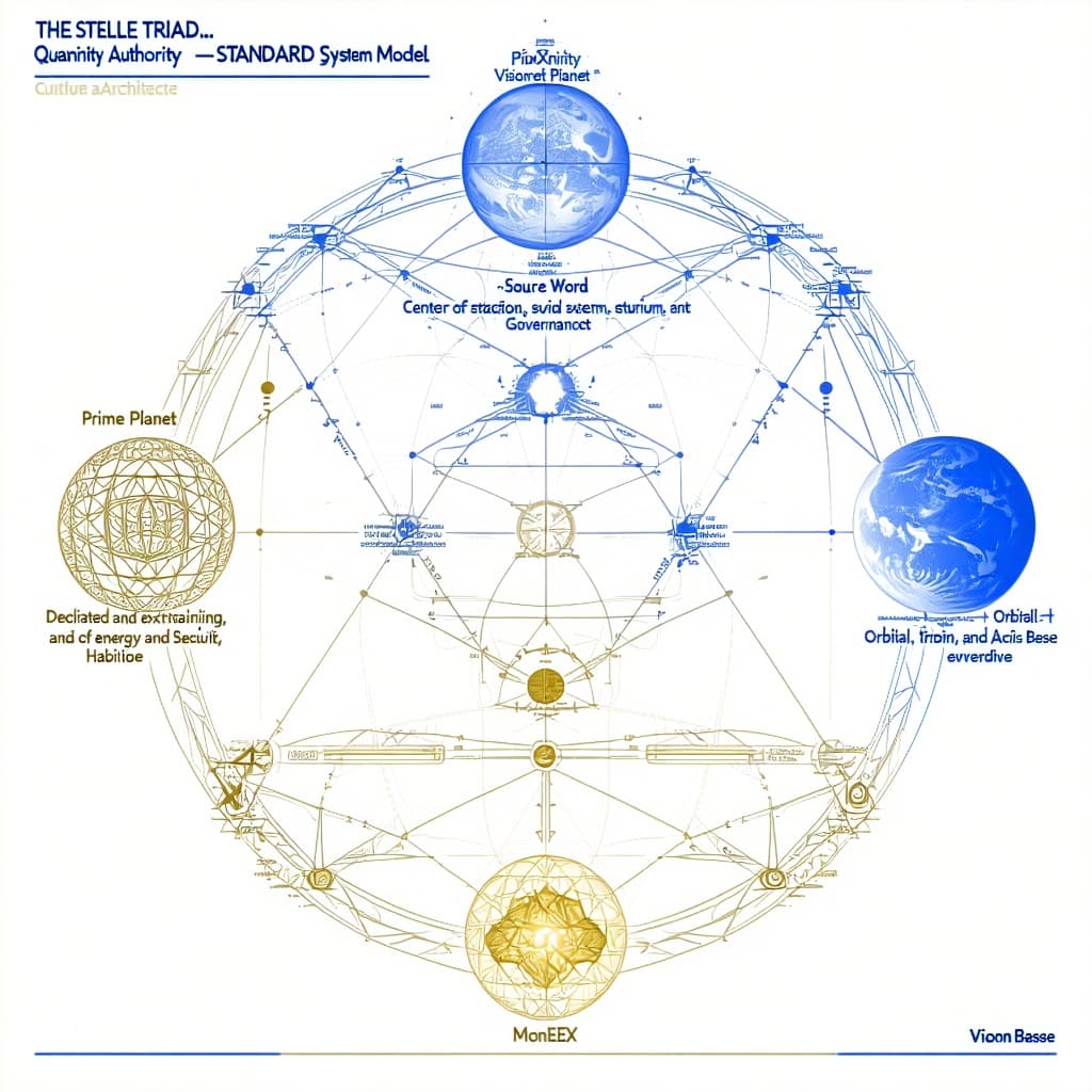 AI generated: Create a Sigil... (QuanXinity Consortium · VisionEx Authority)

THE STELLATE TRIAD — STANDARD SYSTEM...
