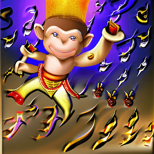 AI generated: Amazing male cartoon figure, the adorable Monkey King from the Chinese mythology story Journey to th...