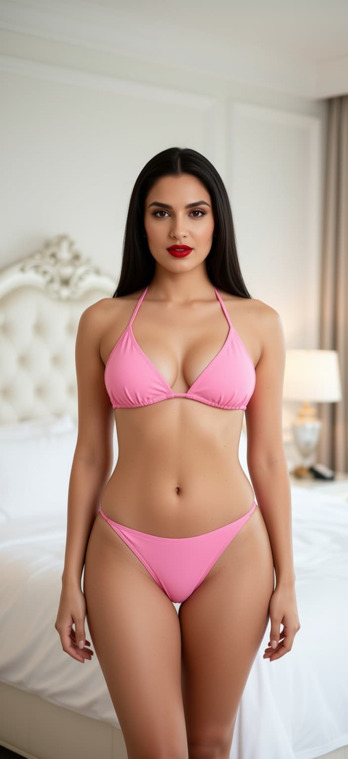 AI generated: Pink Playboy Bikini — #Qwen3Max

REFERENCE INPUTS
• Figure 1: Upload the subject’s full-body photo (...