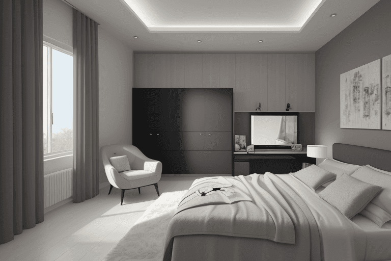 AI generated: modern bedroom