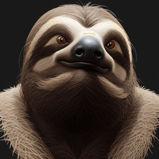 AI generated: Sloth with a beard 4k realistic 