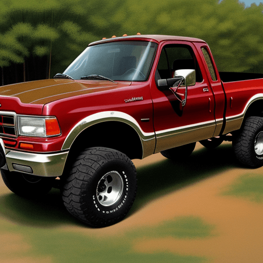 AI generated: old red truck f150 1998