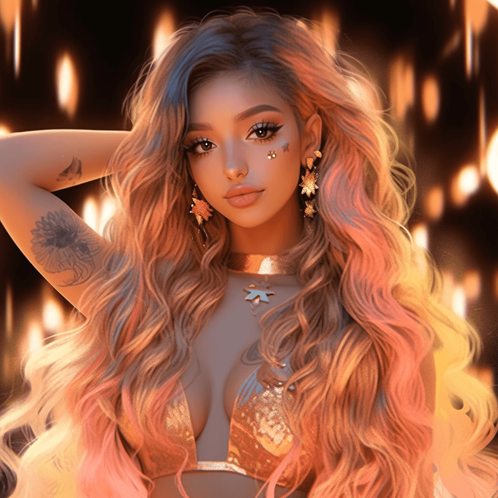 AI generated: Azzy MC magical girl, golden long hair, sparkle, vibrant, bioluminescence, 8k --niji 5