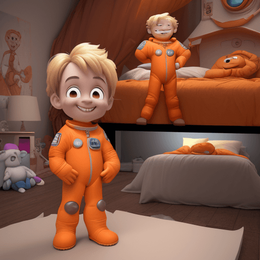 AI generated: sheets of poses and expressions in a 3d pixar cartoon style of (a medium blonde hair little boy with...