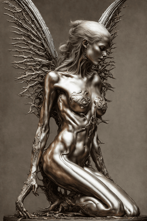 AI generated: Fire erotic fairy, H.r.Giger , different very erotic  modelpositions , perfect composition, beautifu...