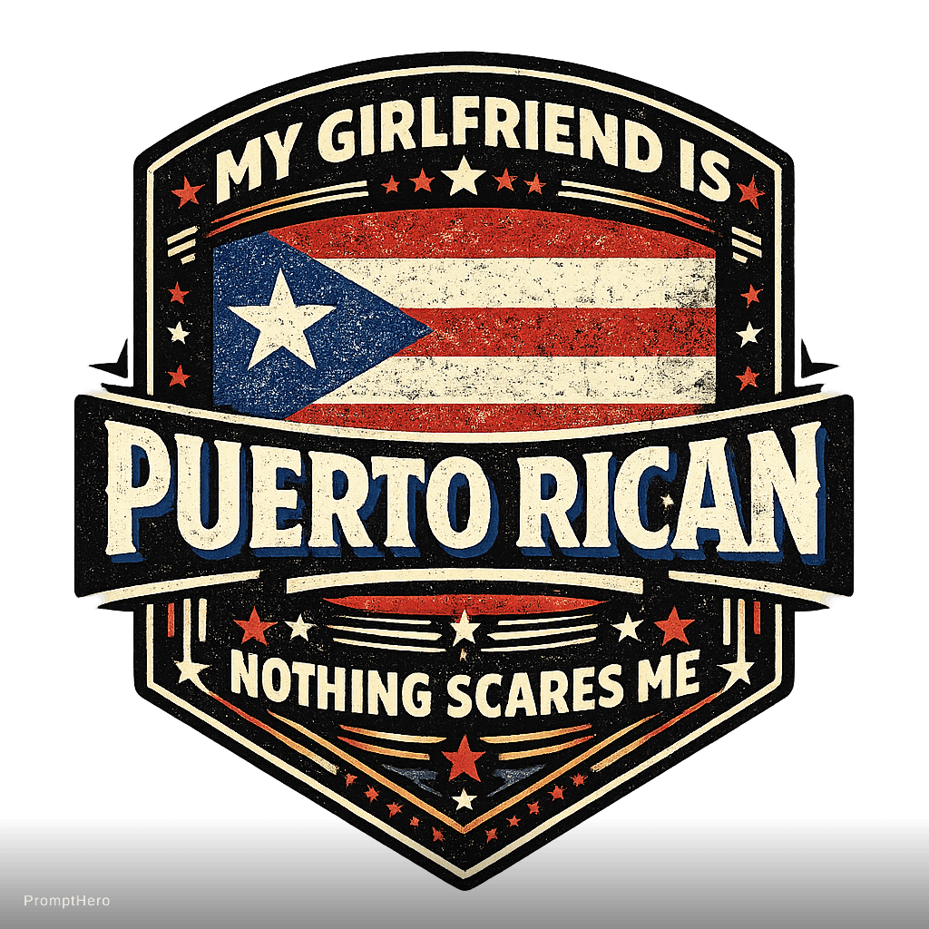 AI generated: vintage patriotic t-shirt design inspired by Puerto Rican pride, Puerto Rican flag illustration with...