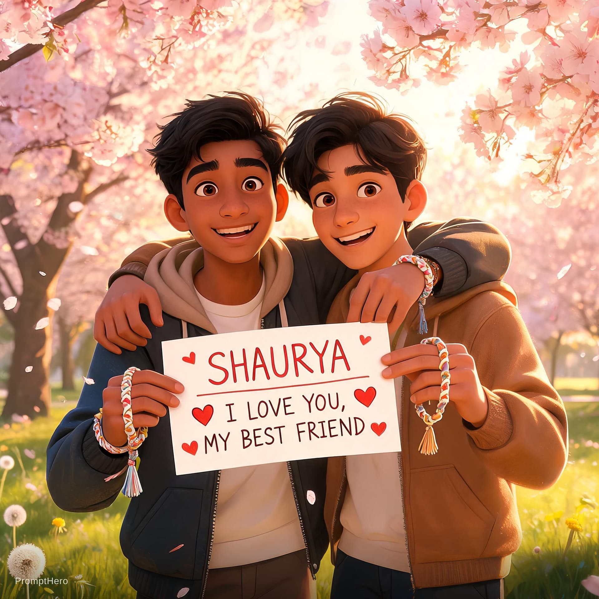 AI generated: A Beautiful image that describes my love to my friend shaurya