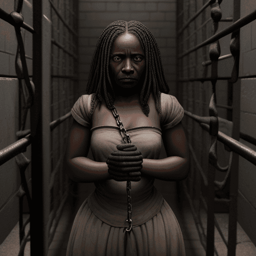 AI generated: Slavery, slave black, prison slave