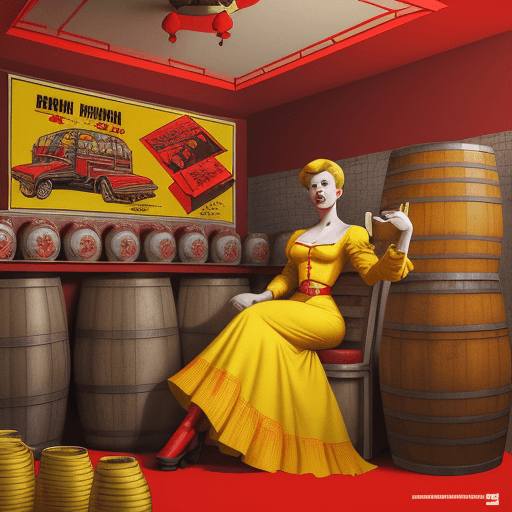 AI generated: High resolution photography interior A poster in the style of a retro comic book depicting a Russian...