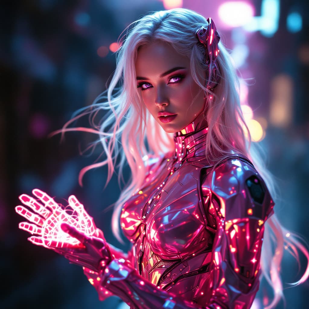 AI generated: a high-resolution image that captures the essence of a dynamic character in a futuristic setting. sh...