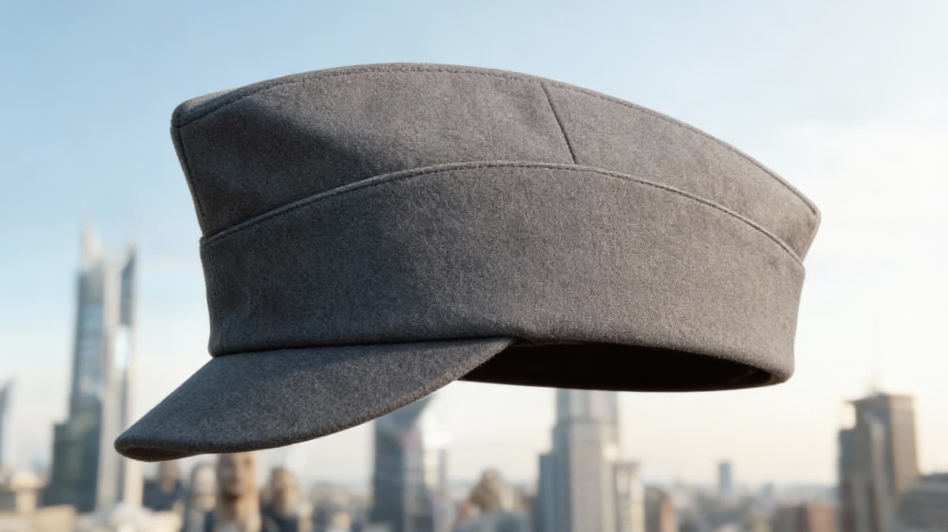 AI generated: Create a Sci-Fi uniform Cap. Use the reference image and display only one cap. Remove all insignias.