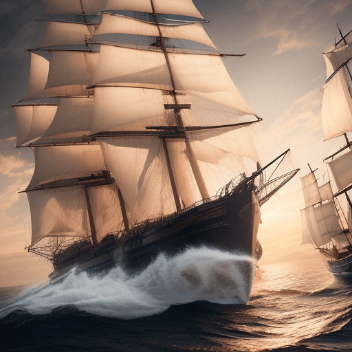 AI generated: Photo of a ultra realistic sailing ship, dramatic light, pale sunrise, cinematic lighting, battered,...