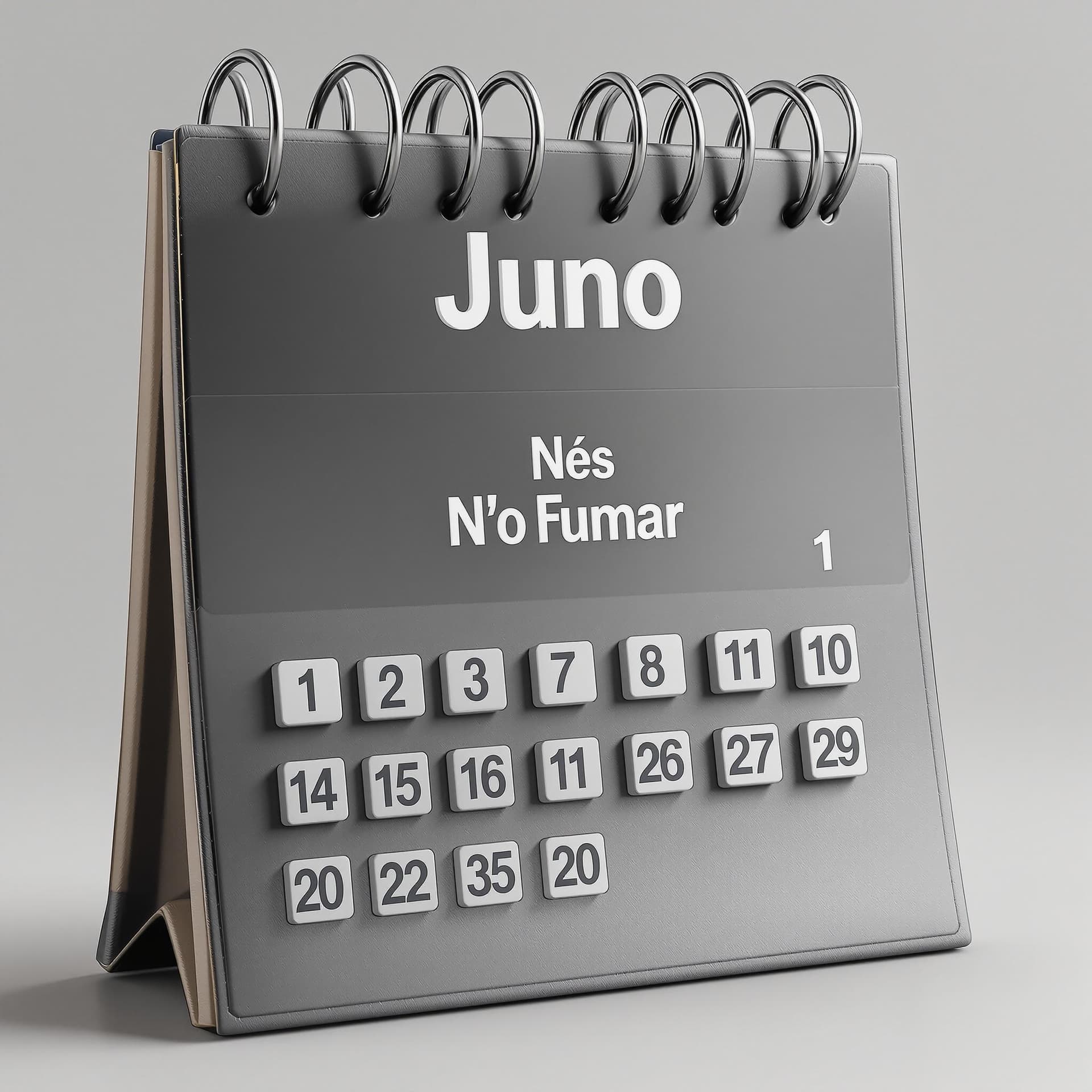 AI generated: "Crie uma imagem quadrada 3D com um calendário para o mês de junho, com apenas os quadrados represen...