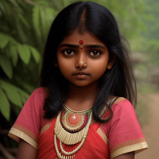 AI generated: Indian girl top less and good body shape