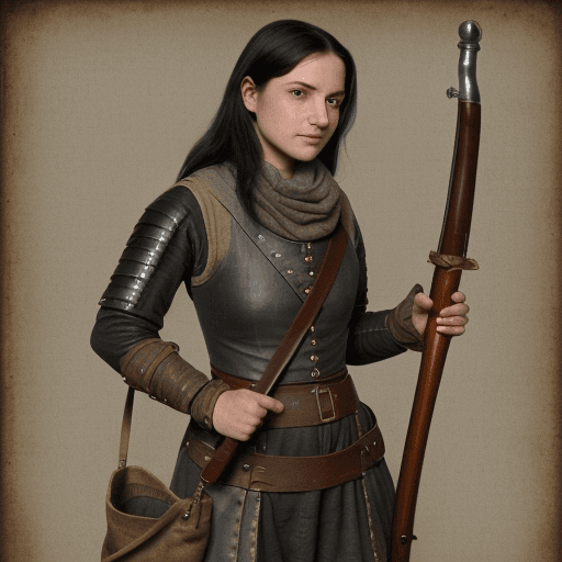 AI generated: Musket in hand, medieval, engineer, leather jerkin, renaissance, dirty looking, Pouch over shulder, ...