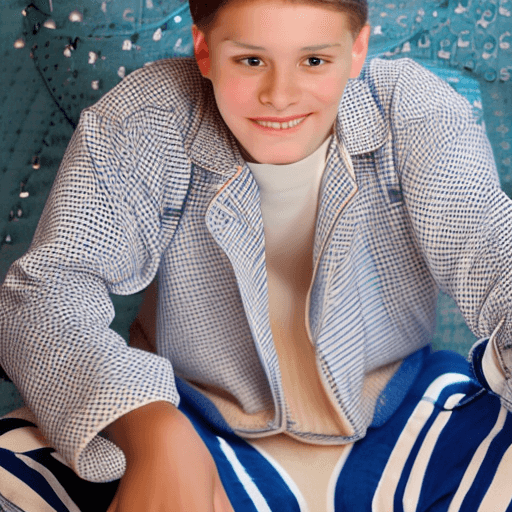 AI generated: Cute teenage boy wearing pyjamas