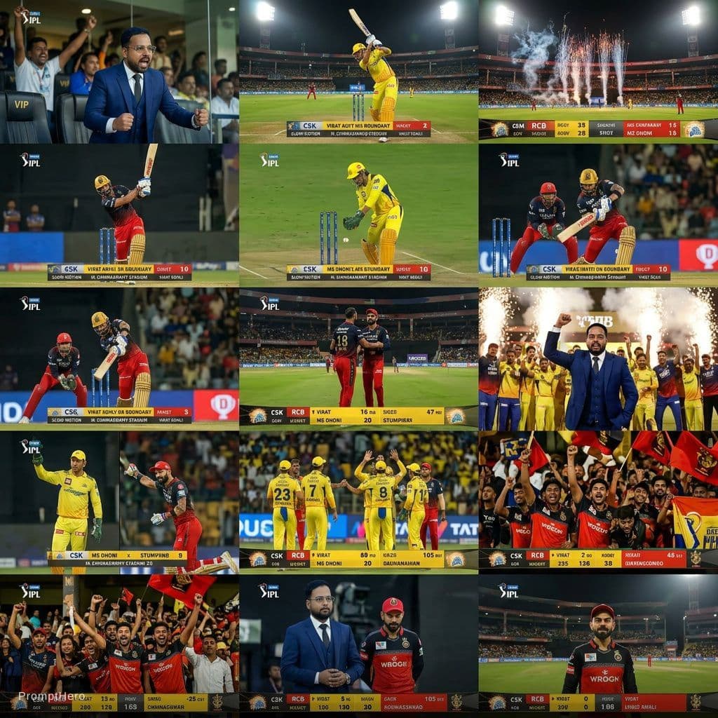 AI generated: Create a video for real cricket match csk vs rcb
