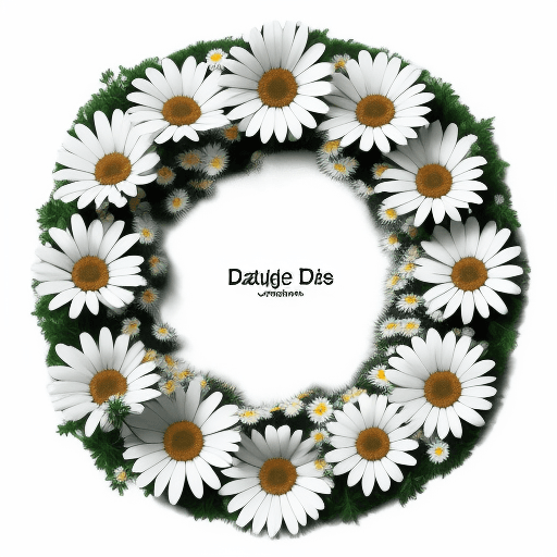 AI generated: White background, in the center smiling daisies, drawing, realistic, black and white, 4k, 3d, branch...