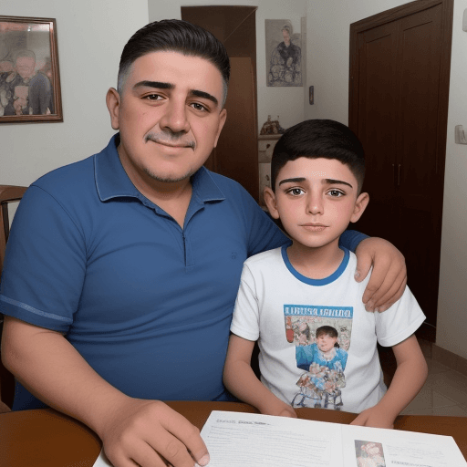 AI generated:  papas me dan una buena noticia a su hijo de 17 años en casa y el se ve muy feliz por la noticia y s...