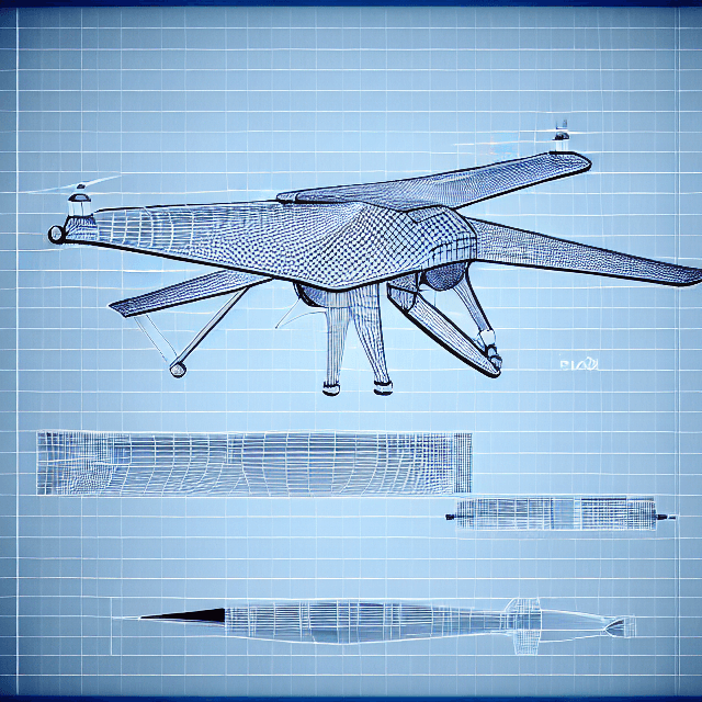 AI generated: technical drawing, blueprint, schematic::1.5 dron  fighter ,papiro paper background, detailed --s 12...