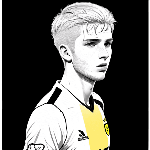 AI generated: coloring page for adults, complete footballer image Fabian Rieder from Young Boys, white background,...