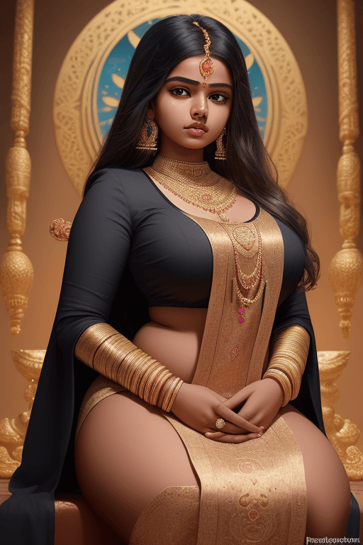 AI generated: Create a captivating tensor art representation of the most beautiful Tamil teenager with a curvy fig...