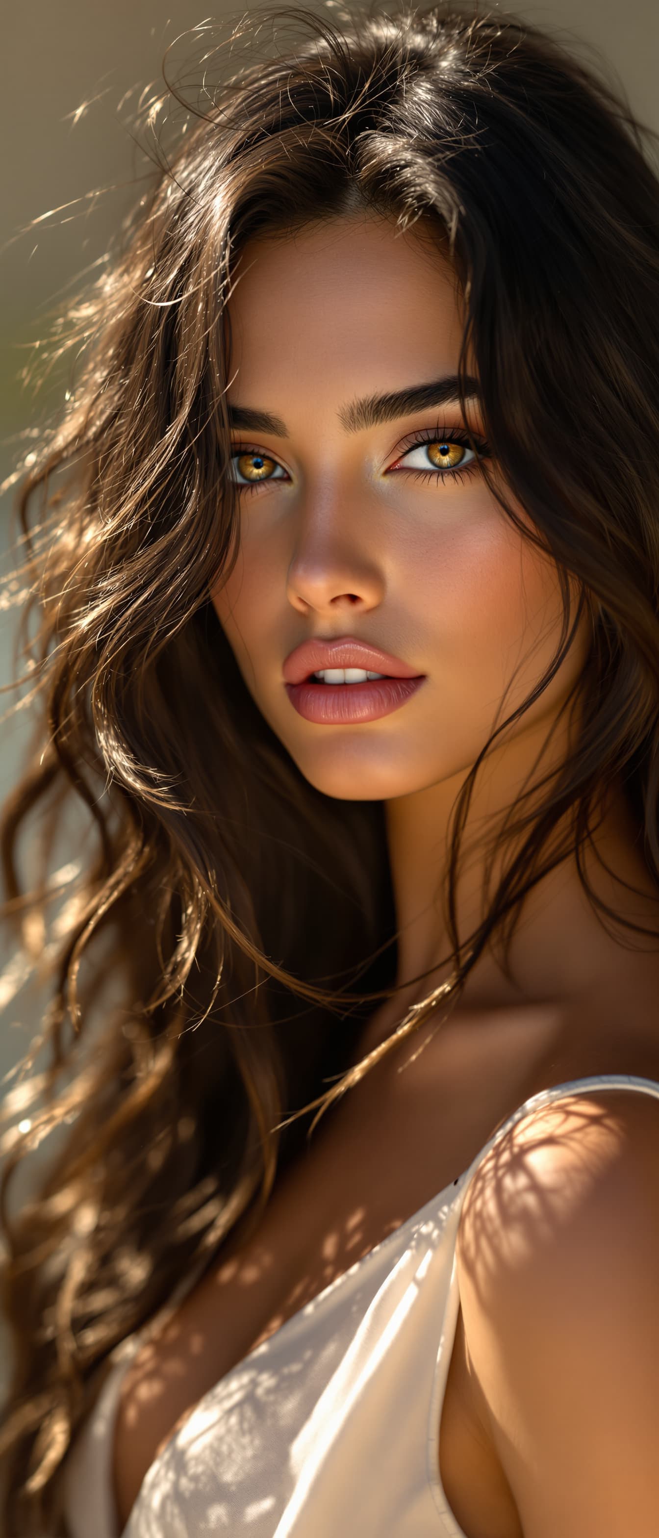 AI generated: "Image is a high resolution concept art close up head and shoulders portrait of a fashion supermodel...